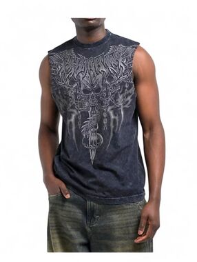 Affliction Primal Tech Obsidian Lava Wash Tank Top Mens Size Medium